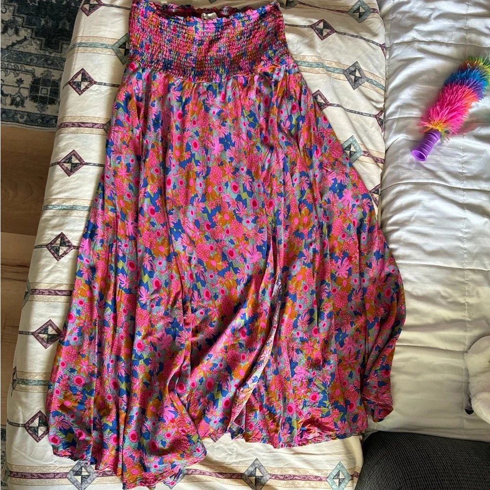 NATURAL LIFE Pink Floral Smocked Maxi Dress - Picture 2 of 4